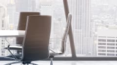 Empty office chair in a conference room