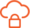 Orange cloud security icon