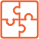 Orange puzzle icon
