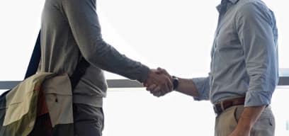 Two men shaking hands